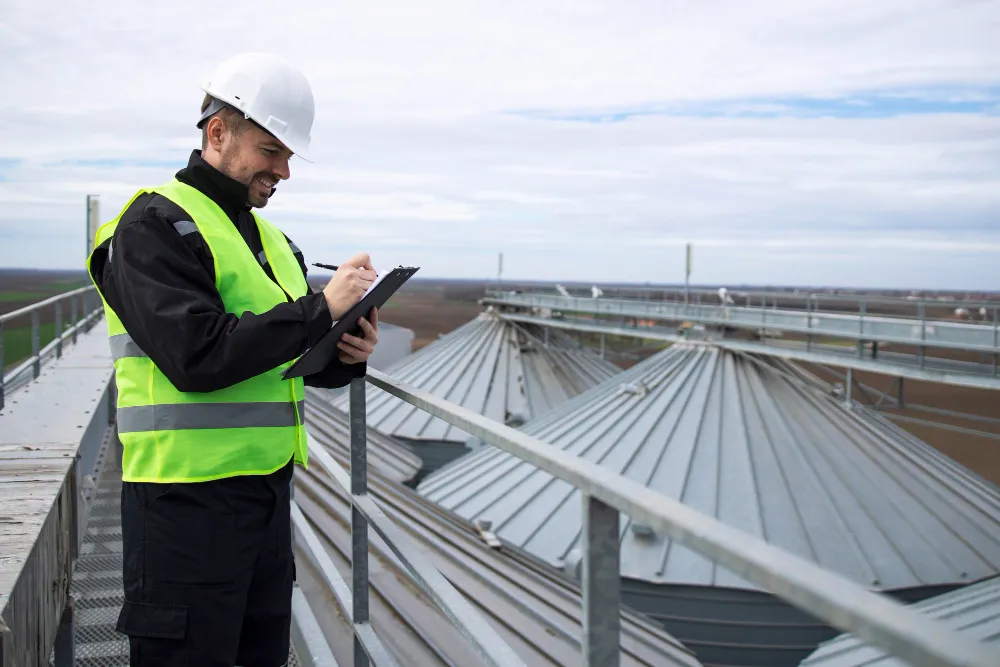 Roof inspection San Diego specialist documenting findings on a written report